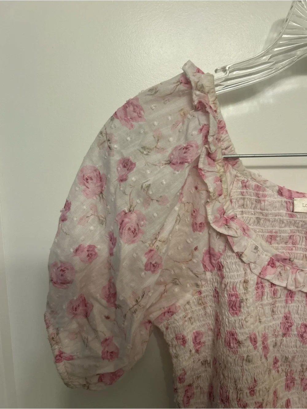 Love Shack Fancy Molly Heirloom Printed Top in Sterling Dusk